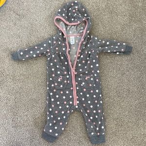 Adorable Carter’s Fleece Jumpsuit with zipper and hood